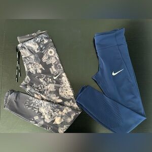 Nike Grey Floral and Blue Leggings